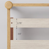 ANVA Mid-Century Modern Solid Wood Platform Bed Frame — Slatted Headboard | King, Queen Solid hevea hardwood.