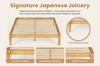 Thor Japanese Joinery Bed Frame with Thorlock Joints (Light Oak Finish)