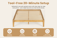 Thor Japanese Joinery Bed Frame with Thorlock Joints (Light Oak Finish)