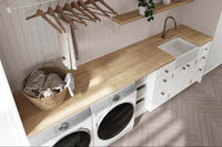 1.5 in. Thick Unfinished Hevea Solid Wood Butcher Block Countertop (Multiple Sizes)