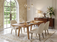 Solid Hardwood Extendable Dining Table, Heavy-Duty Table for 4-8 People (Light Oak Finish)