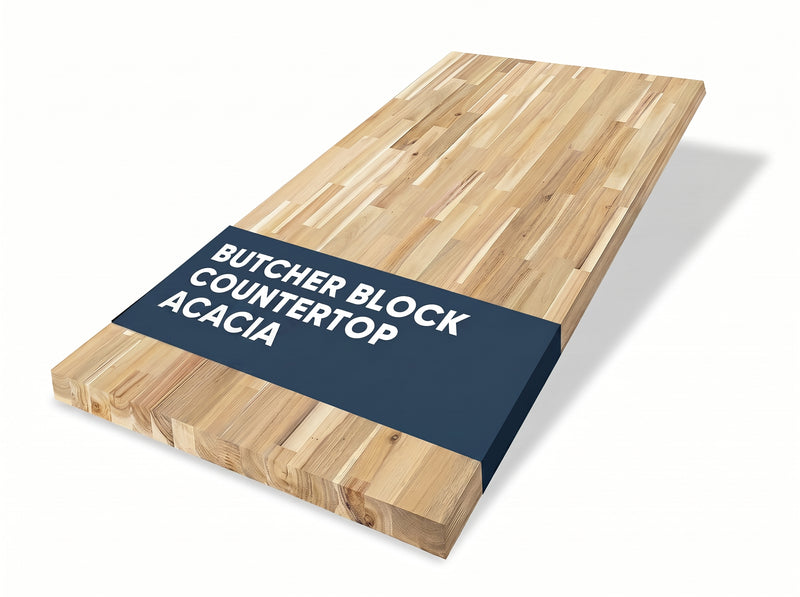 1.5 in. Thick Acacia Wood Butcher Block Counter Tops, Unfinished Solid Wood Slabs in Multiple Sizes