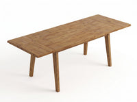 Solid Hardwood Extendable Dining Table, Heavy-Duty Table for 4-8 People (Light Oak Finish)
