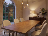 Solid Hardwood Extendable Dining Table, Heavy-Duty Table for 4-8 People (Light Oak Finish)