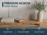 1.5 in. Thick Acacia Wood Butcher Block Counter Tops, Unfinished Solid Wood Slabs in Multiple Sizes