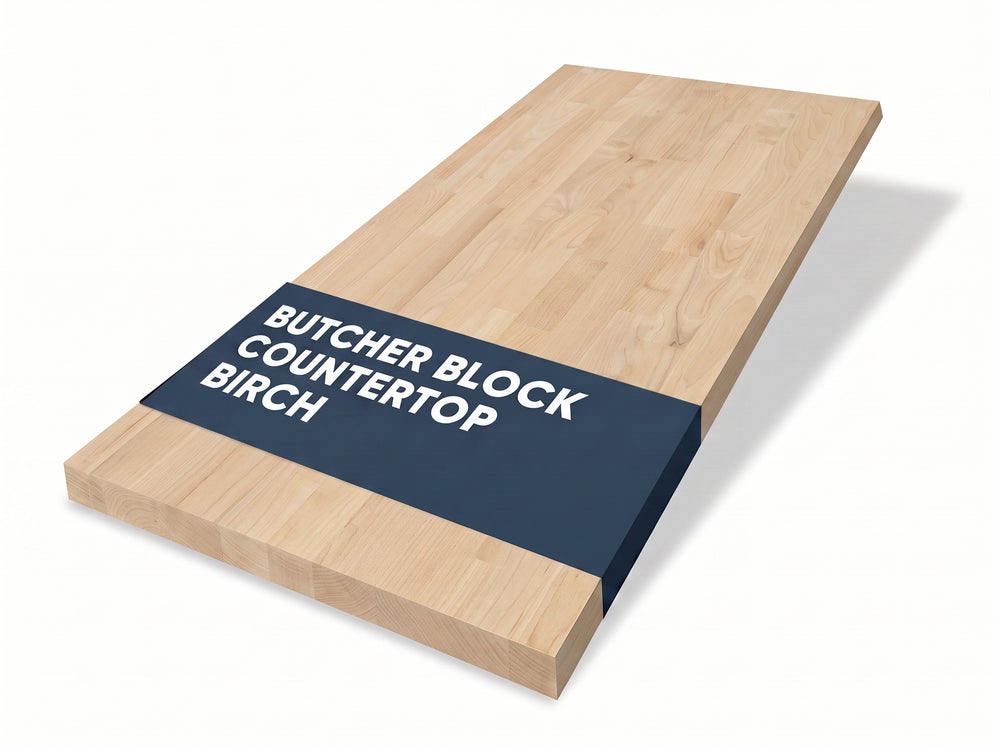 1.5 in. Thick Birch Wood Butcher Block Counter Tops, Unfinished Solid Wood Slabs in Multiple Sizes