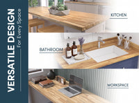 1.5 in. Thick Acacia Wood Butcher Block Counter Tops, Unfinished Solid Wood Slabs in Multiple Sizes