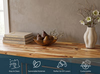 1.5 in. Thick Acacia Wood Butcher Block Counter Tops, Unfinished Solid Wood Slabs in Multiple Sizes