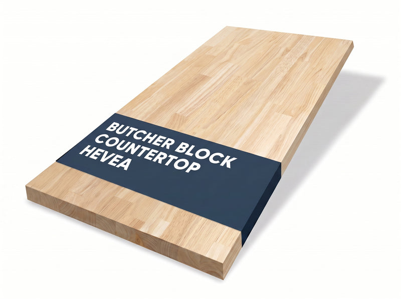 1.5 in. Thick Unfinished Hevea Solid Wood Butcher Block Countertop (Multiple Sizes)