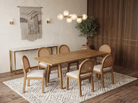 Solid Hardwood Extendable Dining Table, Heavy-Duty Table for 4-8 People (Light Oak Finish)