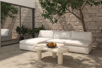 Cloud Coffee Table, Modern Wood Coffee Table for Living Room, Accent Center Tables with 3 Legs, Small Tea Tables for Balcony, Patio, Bedroom, Cream White