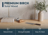 1.5 in. Thick Birch Wood Butcher Block Counter Tops, Unfinished Solid Wood Slabs in Multiple Sizes