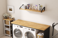 1.5 in. Thick Unfinished Hevea Solid Wood Butcher Block Countertop (Multiple Sizes)
