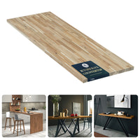 1.5 in. Thick Acacia Wood Butcher Block Counter Tops, Unfinished Solid Wood Slabs in Multiple Sizes