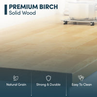 1.5 in. Thick Birch Wood Butcher Block Counter Tops, Unfinished Solid Wood Slabs in Multiple Sizes
