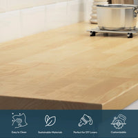 1.5 in. Thick Birch Wood Butcher Block Counter Tops, Unfinished Solid Wood Slabs in Multiple Sizes