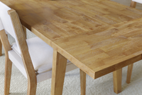 Solid Hardwood Extendable Dining Table, Heavy-Duty Table for 4-8 People (Light Oak Finish)