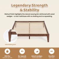 Thor Japanese Joinery Bed Frame with Thorlock Joints (Walnut Finish)