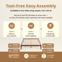 Thor Japanese Joinery Bed Frame with Thorlock Joints (Walnut Finish)